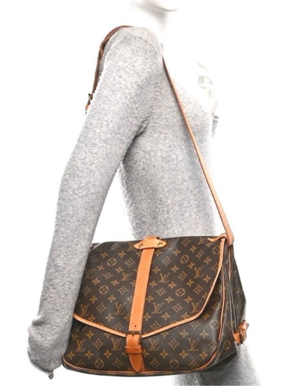 Authentic Louis Vuitton Saumur 35 in Monogram brown LV canvas M42254 - Picture 2 of 16